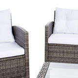 SAFAVIEH Outdoor Eranda 4-Piece Conversation Patio Set - 48W x 30D x 26H