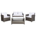 SAFAVIEH Outdoor Eranda 4-Piece Conversation Patio Set - 48W x 30D x 26H