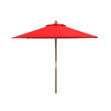 SAFAVIEH Outdoor Glauca 11-Foot Wooden Pulley Market Umbrella