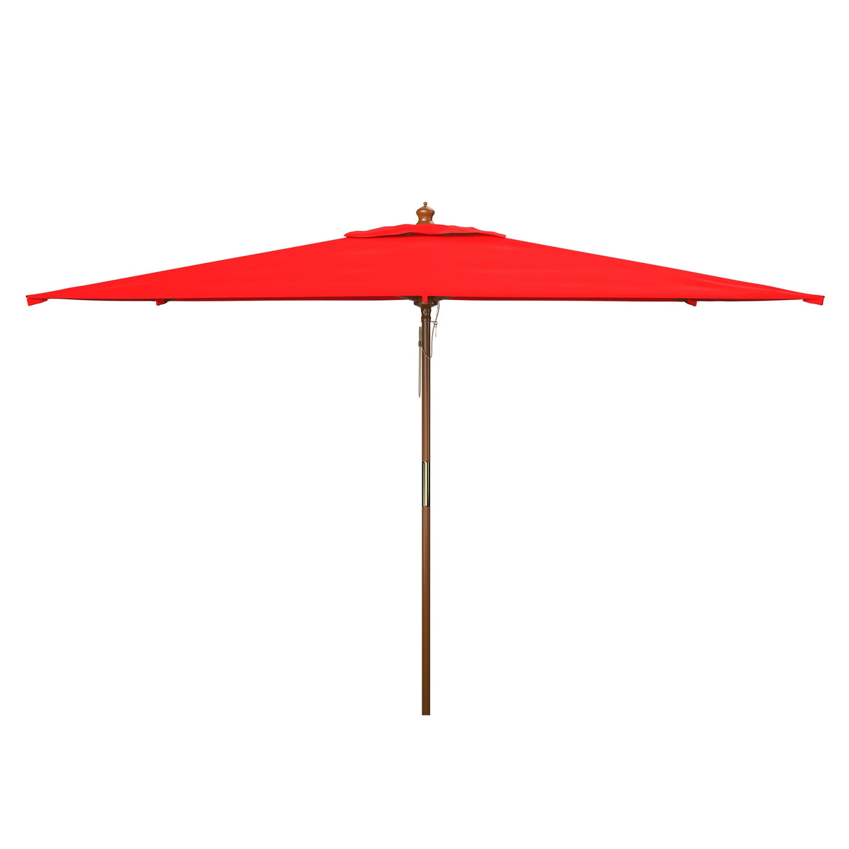 SAFAVIEH Outdoor Glauca 11-Foot Wooden Pulley Market Umbrella