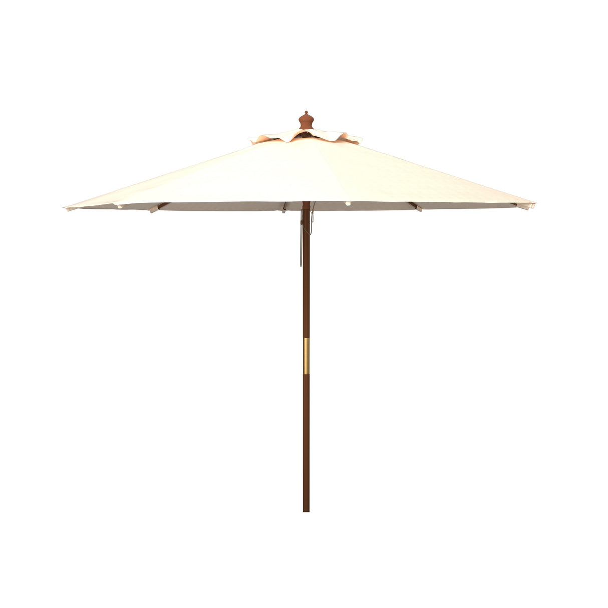 SAFAVIEH Outdoor Glauca 11-Foot Wooden Pulley Market Umbrella