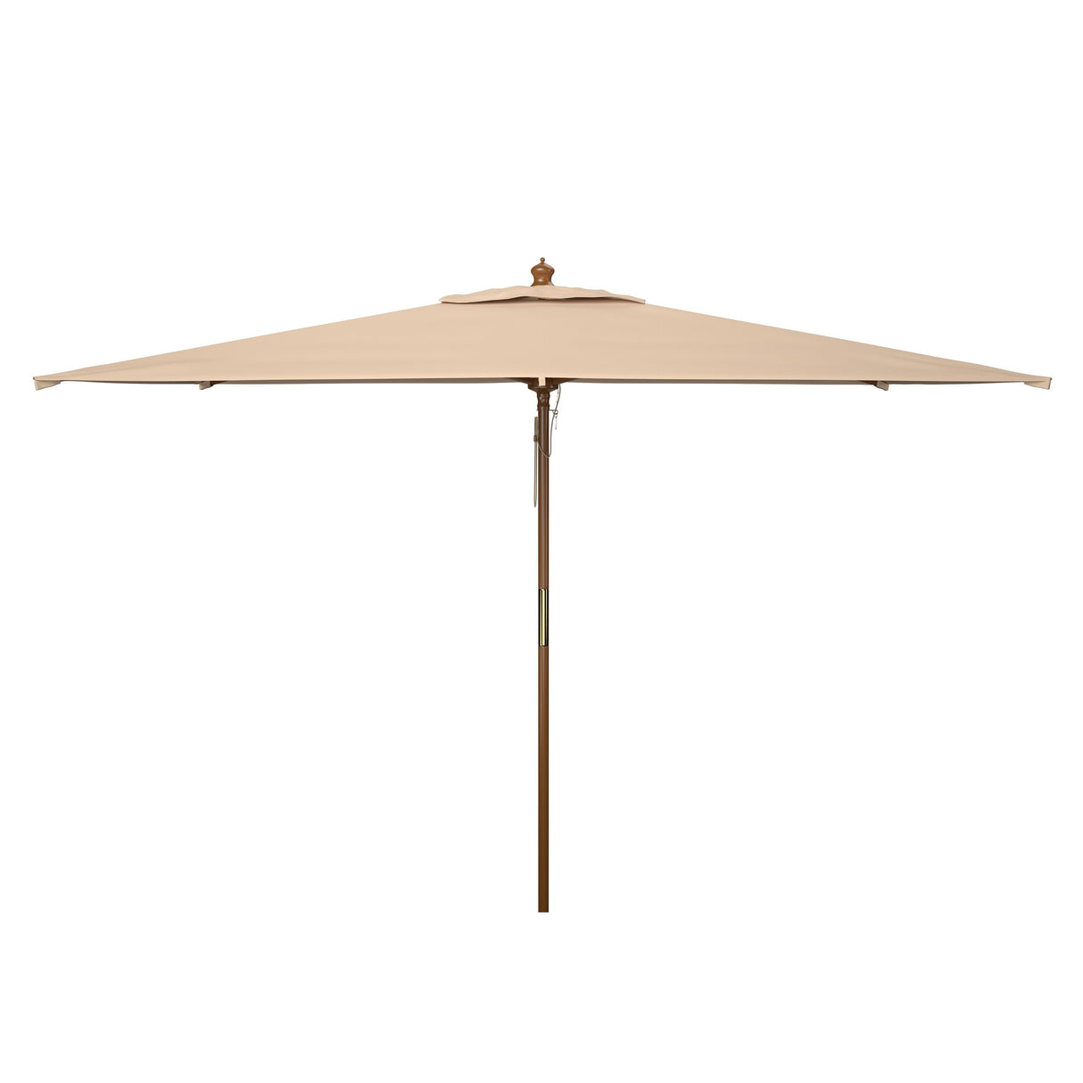 SAFAVIEH Outdoor Glauca 11-Foot Wooden Pulley Market Umbrella