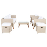 SAFAVIEH Outdoor Gojka 6-Piece Living Set - 69W x 26D x 27H