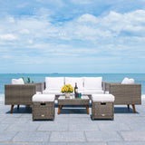 SAFAVIEH Outdoor Gojka 6-Piece Living Set - 69W x 26D x 27H