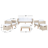 SAFAVIEH Outdoor Gojka 6-Piece Living Set - 69W x 26D x 27H