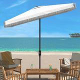 SAFAVIEH Outdoor Heidy 6.5 x 10 Rectangular Crank Umbrella, Base Not Included