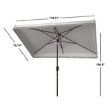 SAFAVIEH Outdoor Heidy 6.5 x 10 Rectangular Crank Umbrella, Base Not Included