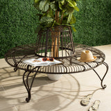 SAFAVIEH Outdoor Irmeli Victorian Iron Round Tree Bench - 60" W x 60" D x 34" H - 60Wx60Dx34H