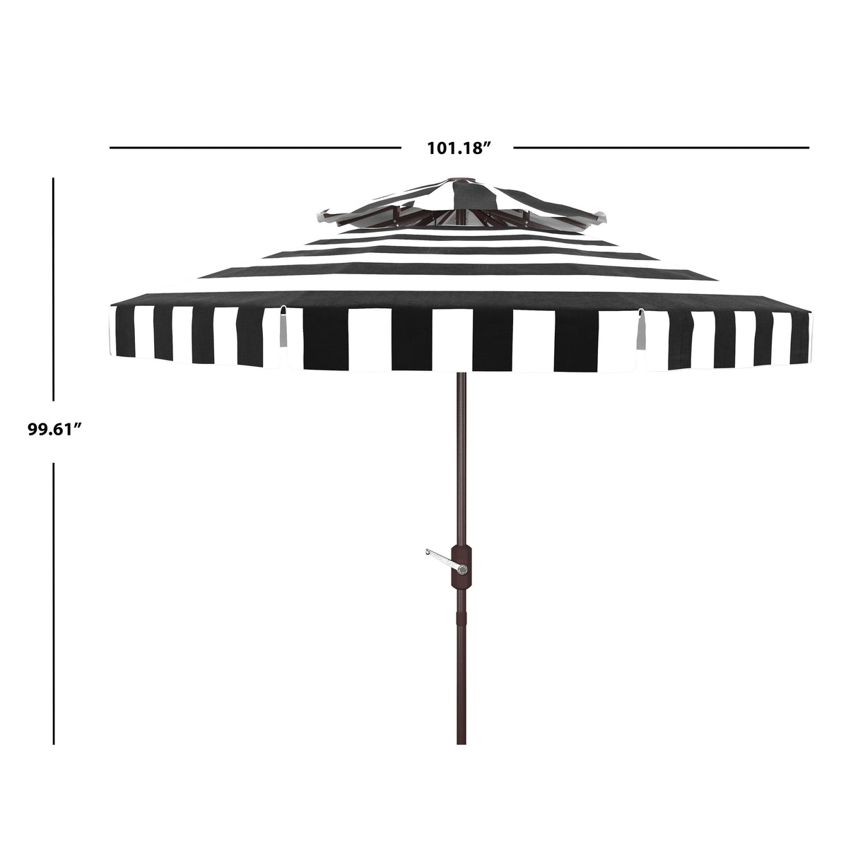 SAFAVIEH Outdoor Janiah Fashion Line 9Ft Double Top Umbrella, Base Not Included