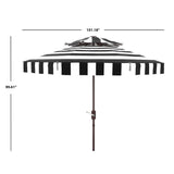 SAFAVIEH Outdoor Janiah Fashion Line 9Ft Double Top Umbrella, Base Not Included