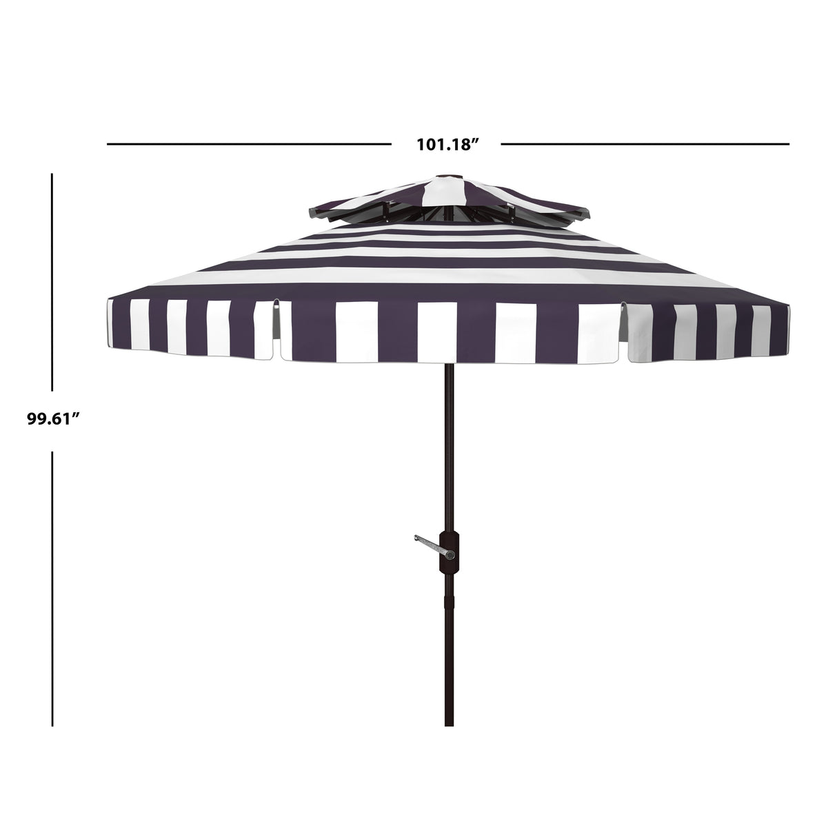 SAFAVIEH Outdoor Janiah Fashion Line 9Ft Double Top Umbrella, Base Not Included