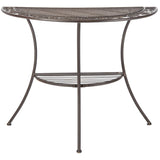 SAFAVIEH Outdoor Jaquelin Victorian Iron 2-Tier End Table - 39" W x 21" D x 32" H - 39Wx21Dx32H