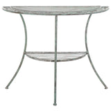 SAFAVIEH Outdoor Jaquelin Victorian Iron 2-Tier End Table - 39" W x 21" D x 32" H - 39Wx21Dx32H