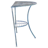 SAFAVIEH Outdoor Jaquelin Victorian Iron 2-Tier End Table - 39" W x 21" D x 32" H - 39Wx21Dx32H