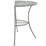 SAFAVIEH Outdoor Jaquelin Victorian Iron 2-Tier End Table - 39" W x 21" D x 32" H - 39Wx21Dx32H