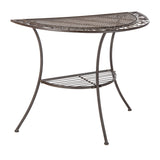 SAFAVIEH Outdoor Jaquelin Victorian Iron 2-Tier End Table - 39" W x 21" D x 32" H - 39Wx21Dx32H