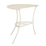 SAFAVIEH Outdoor Jaquelin Victorian Iron 2-Tier End Table - 39" W x 21" D x 32" H - 39Wx21Dx32H