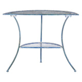 SAFAVIEH Outdoor Jaquelin Victorian Iron 2-Tier End Table - 39" W x 21" D x 32" H - 39Wx21Dx32H