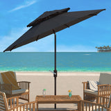 SAFAVIEH Outdoor Jayleen 9Ft Double Top Market Umbrella