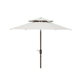 SAFAVIEH Outdoor Jayleen 9Ft Double Top Market Umbrella