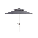 SAFAVIEH Outdoor Jayleen 9Ft Double Top Market Umbrella