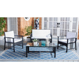 SAFAVIEH Outdoor Jeta 4-Piece Wicker Living Set - 43W x 31D x 26H