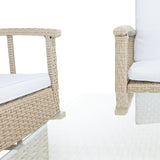 SAFAVIEH Outdoor Jeta 4-Piece Wicker Living Set - 43W x 31D x 26H