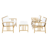 SAFAVIEH Outdoor Jeta 4-Piece Wicker Living Set - 43W x 31D x 26H