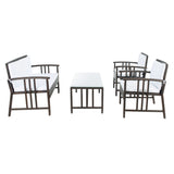 SAFAVIEH Outdoor Jeta 4-Piece Wicker Living Set - 43W x 31D x 26H