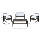 SAFAVIEH Outdoor Jeta 4-Piece Wicker Living Set - 43W x 31D x 26H