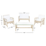 SAFAVIEH Outdoor Jeta 4-Piece Wicker Living Set - 43W x 31D x 26H