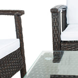 SAFAVIEH Outdoor Jeta 4-Piece Wicker Living Set - 43W x 31D x 26H