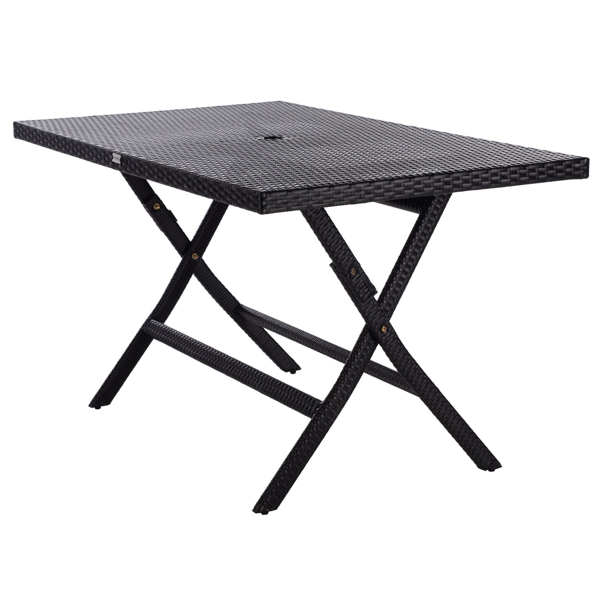 SAFAVIEH Outdoor Kadence Folding Table with Umbrella Hole - 55Wx31Dx28H