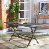 SAFAVIEH Outdoor Kadence Folding Table with Umbrella Hole - 55Wx31Dx28H