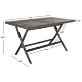 SAFAVIEH Outdoor Kadence Folding Table with Umbrella Hole - 55Wx31Dx28H