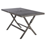 SAFAVIEH Outdoor Kadence Folding Table with Umbrella Hole - 55Wx31Dx28H