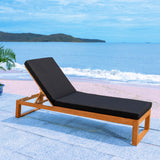 SAFAVIEH Outdoor Kaliyah Solid Wood Chaise Lounge Chair - 25Wx81Dx37H