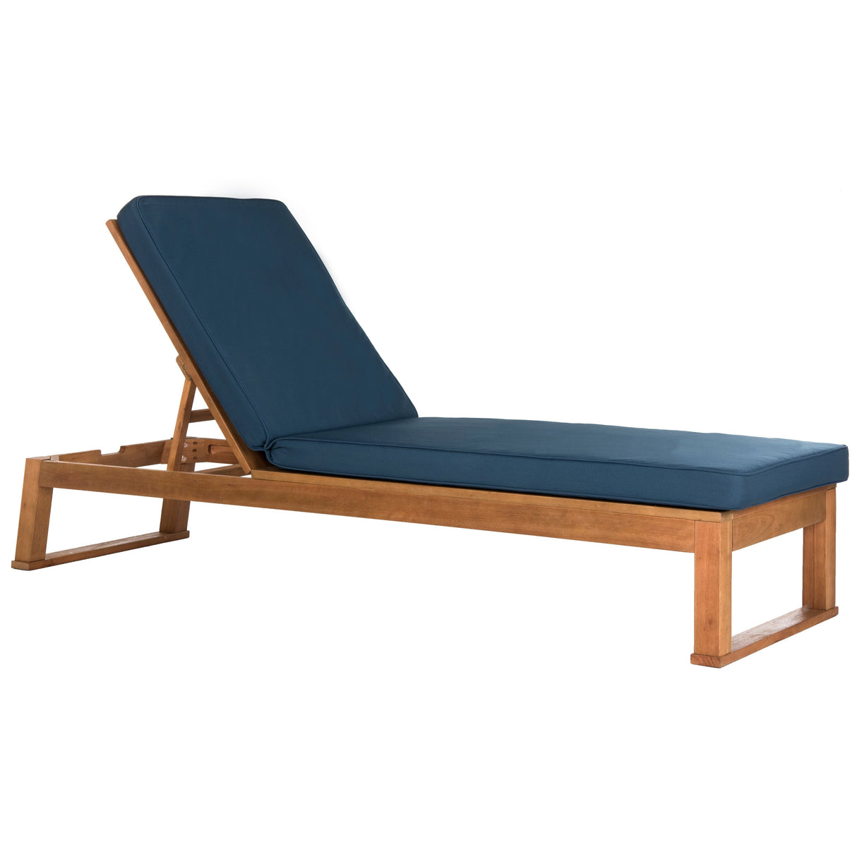 SAFAVIEH Outdoor Kaliyah Solid Wood Chaise Lounge Chair - 25Wx81Dx37H