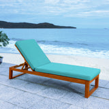 SAFAVIEH Outdoor Kaliyah Solid Wood Chaise Lounge Chair - 25Wx81Dx37H