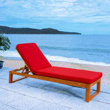 SAFAVIEH Outdoor Kaliyah Solid Wood Chaise Lounge Chair - 25Wx81Dx37H