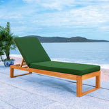 SAFAVIEH Outdoor Kaliyah Solid Wood Chaise Lounge Chair - 25Wx81Dx37H