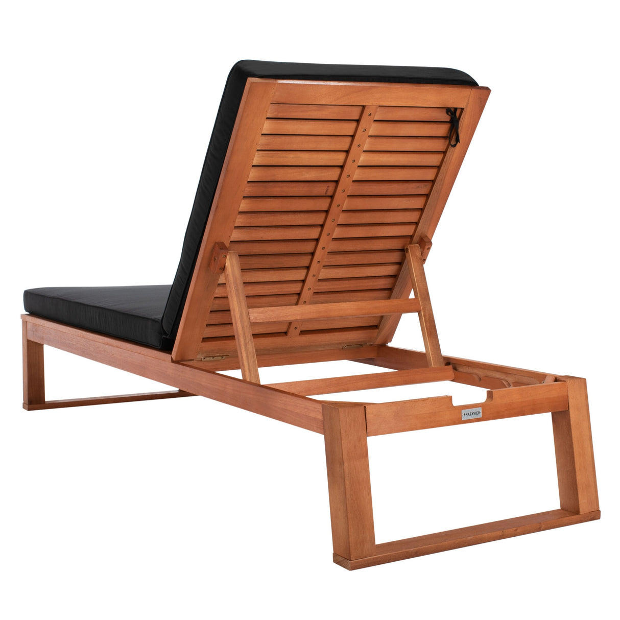 SAFAVIEH Outdoor Kaliyah Solid Wood Chaise Lounge Chair - 25Wx81Dx37H