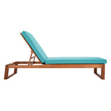 SAFAVIEH Outdoor Kaliyah Solid Wood Chaise Lounge Chair - 25Wx81Dx37H