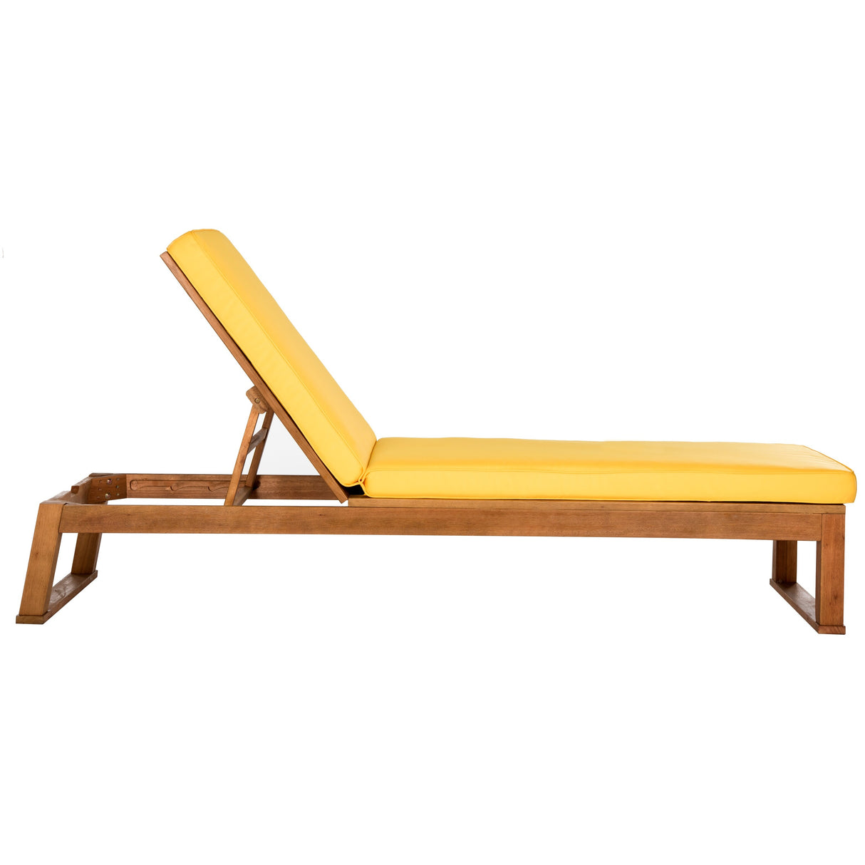 SAFAVIEH Outdoor Kaliyah Solid Wood Chaise Lounge Chair - 25Wx81Dx37H