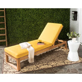 SAFAVIEH Outdoor Kaliyah Solid Wood Chaise Lounge Chair - 25Wx81Dx37H