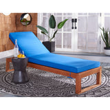 SAFAVIEH Outdoor Kaliyah Solid Wood Chaise Lounge Chair - 25Wx81Dx37H