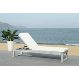 SAFAVIEH Outdoor Kaliyah Solid Wood Chaise Lounge Chair - 25Wx81Dx37H