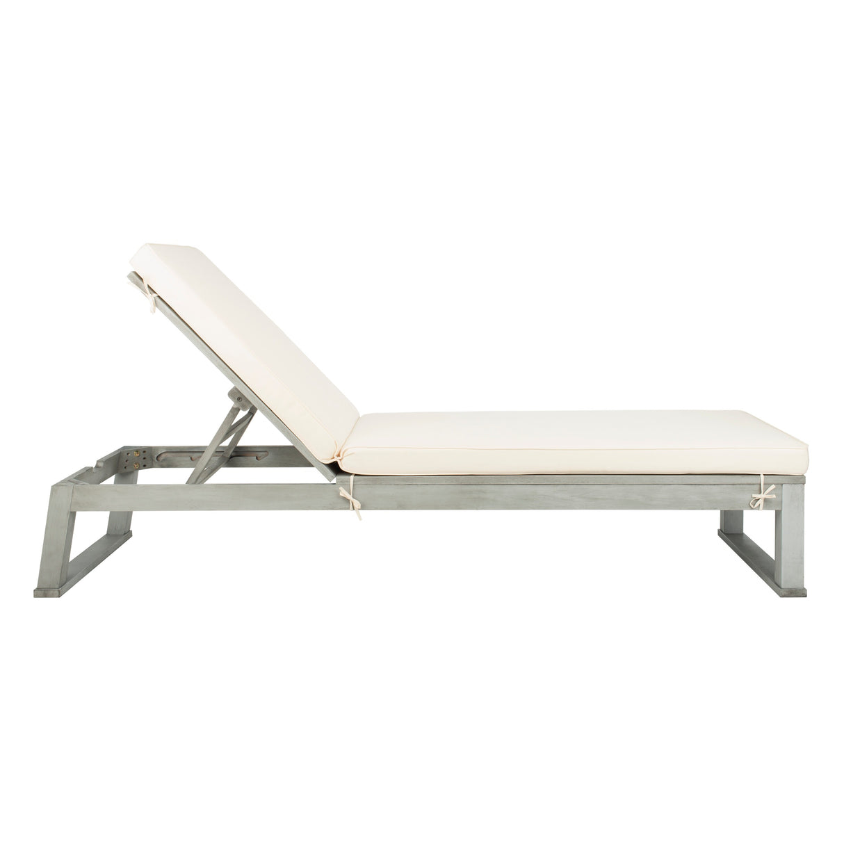 SAFAVIEH Outdoor Kaliyah Solid Wood Chaise Lounge Chair - 25Wx81Dx37H