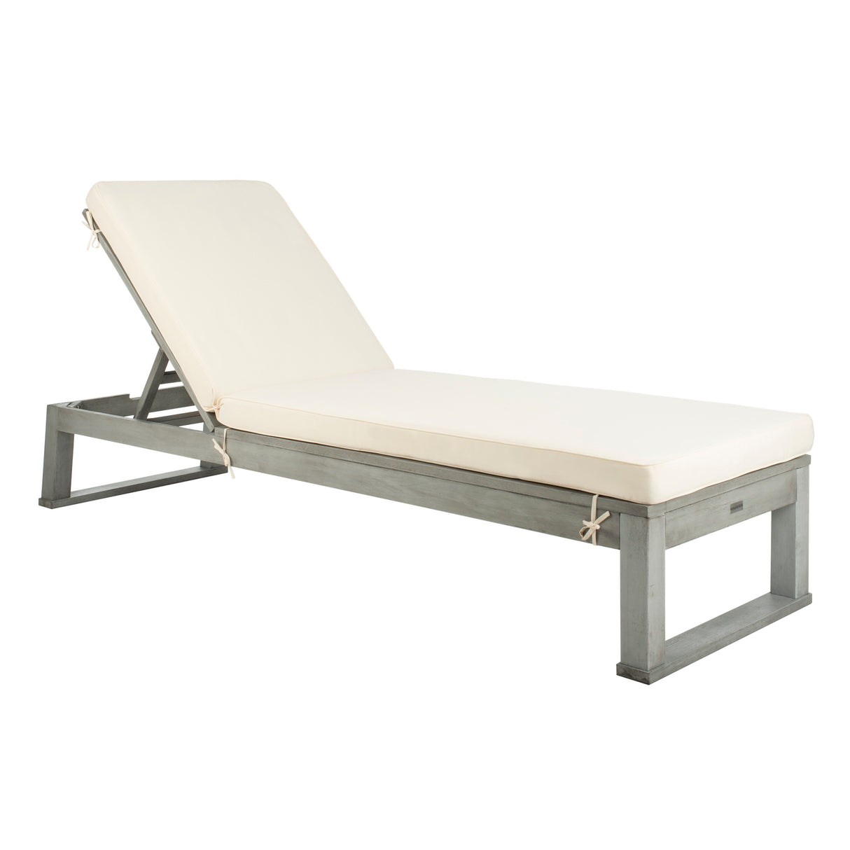 SAFAVIEH Outdoor Kaliyah Solid Wood Chaise Lounge Chair - 25Wx81Dx37H