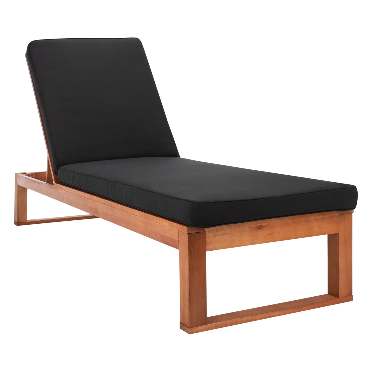 SAFAVIEH Outdoor Kaliyah Solid Wood Chaise Lounge Chair - 25Wx81Dx37H